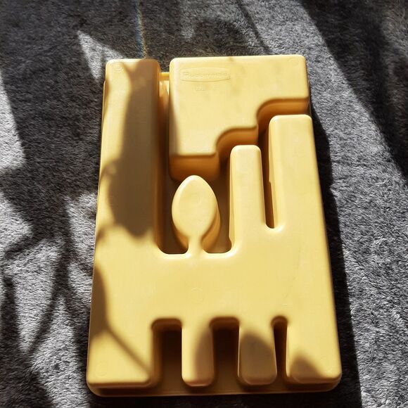 Vintage Rubbermaid Silverware Drawer Organizer Tray #2921 USA Yellow Plastic - Picture 2 of 6